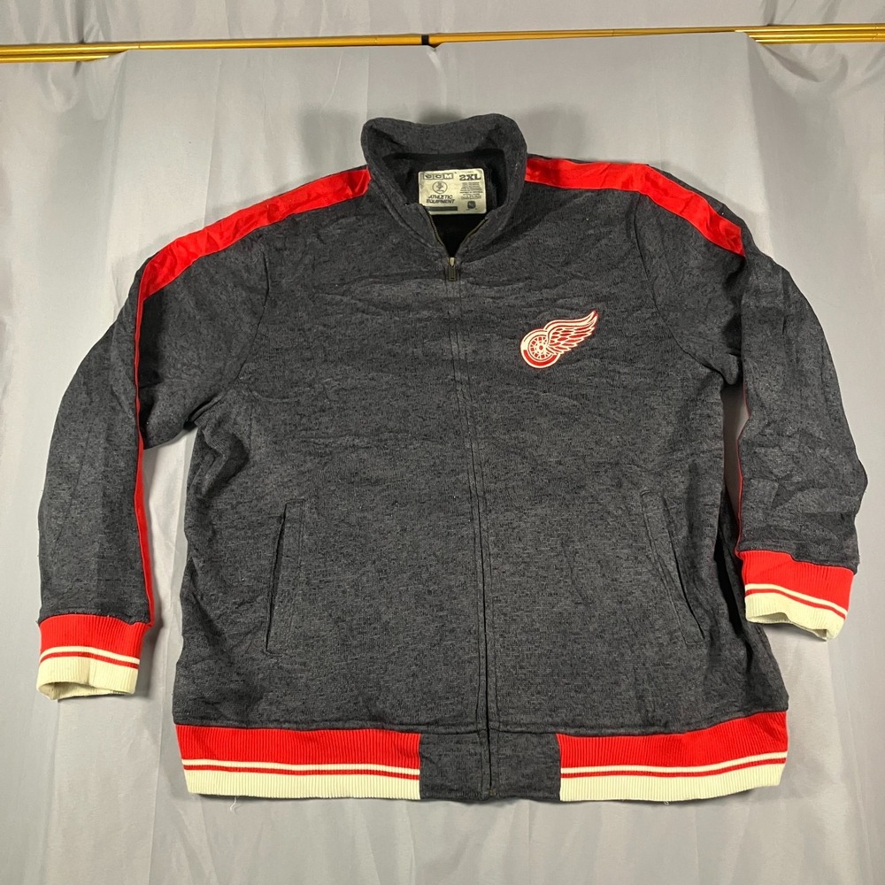 CCM Detroit Red Wings Men's‎ 2XL Gray Full Zip Track Jacket NHL